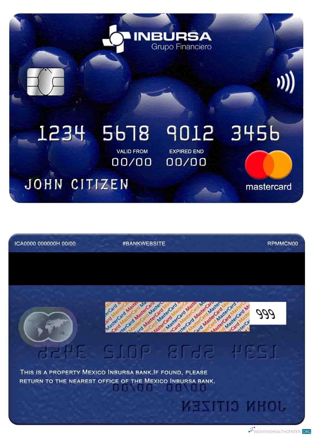 Download Mexico Inbursa bank mastercard Photoshop template